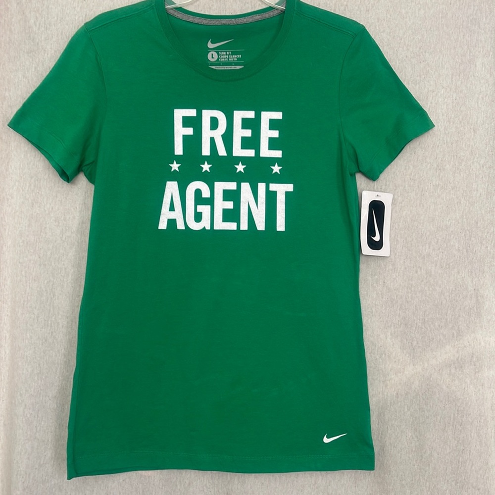 Nike 100%Cotton Women Tee Shirt Green Size L